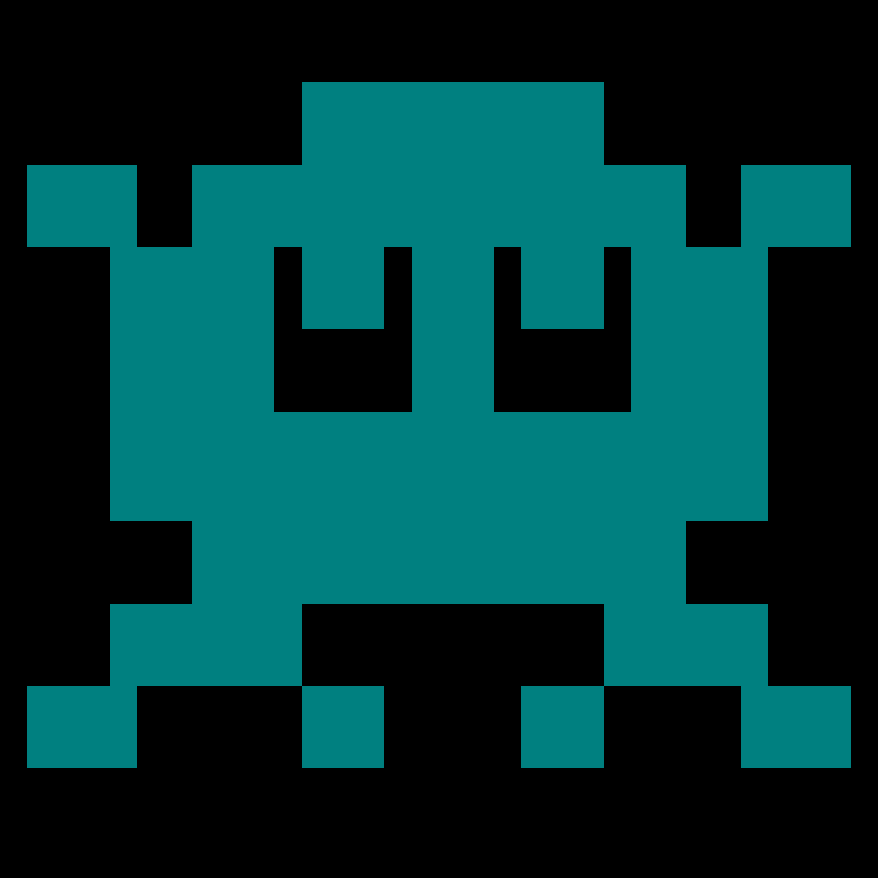 Little Invader - Orange procedurally generated pixel art NFT