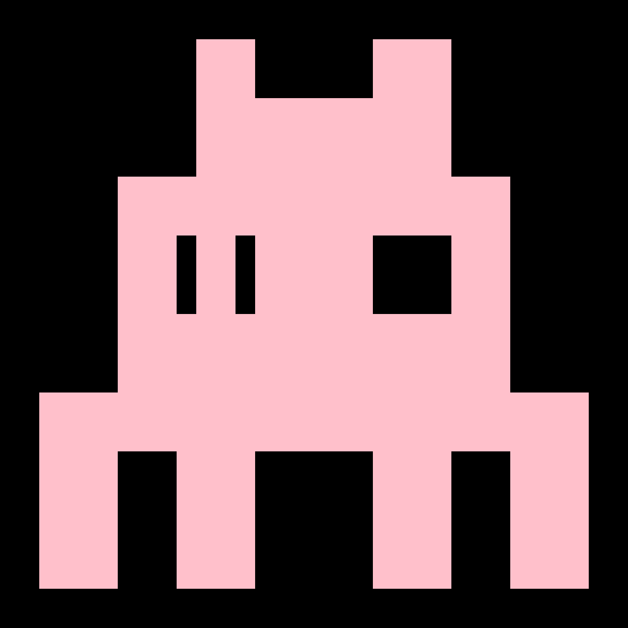 Little Invader - Dark Red procedurally generated pixel art NFT