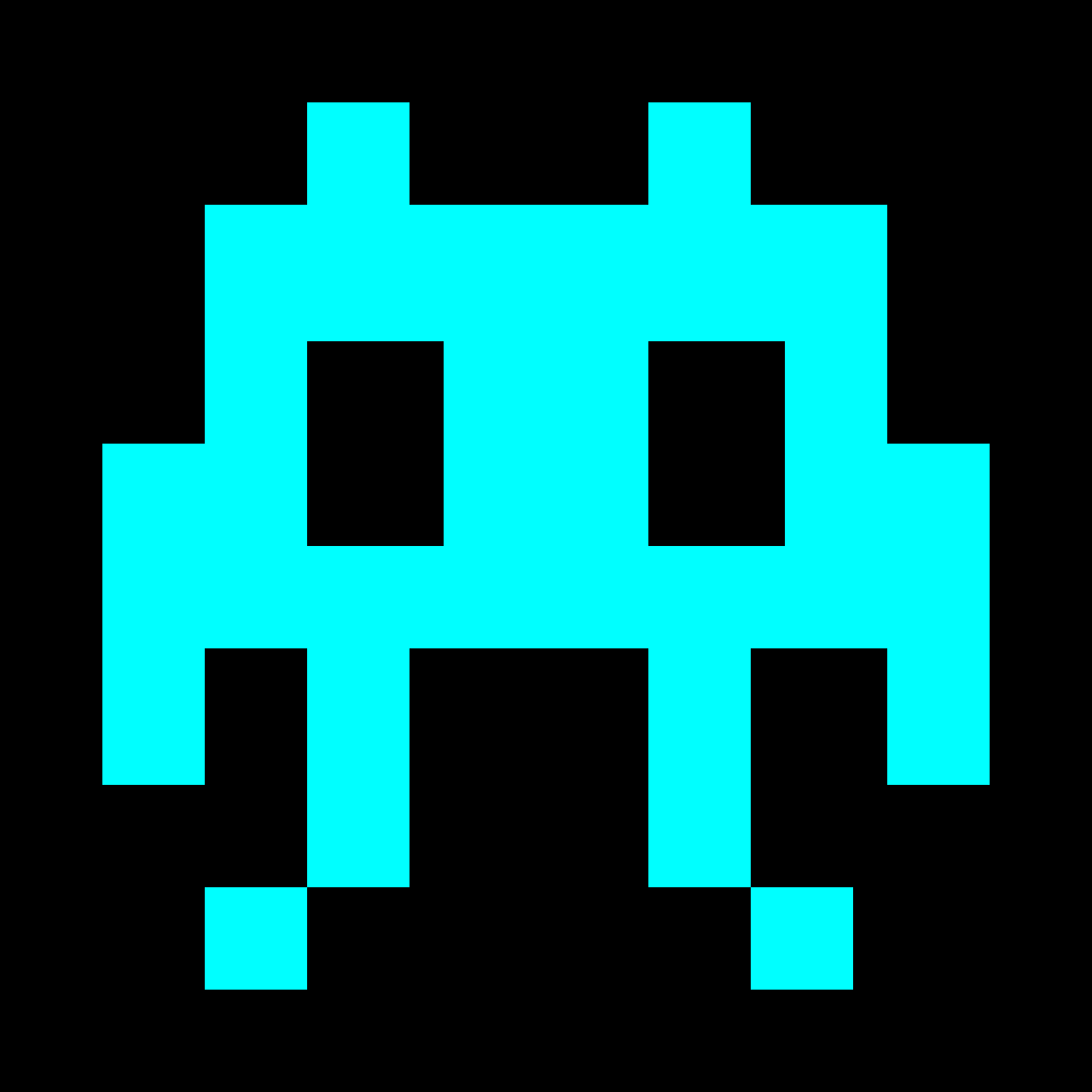 Little Invader - Light Blue procedurally generated pixel art NFT